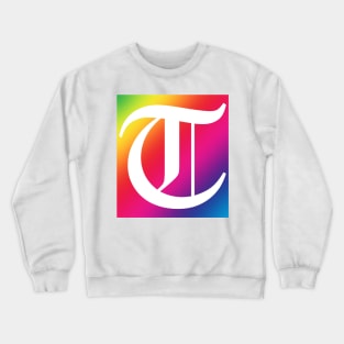 Rainbow White Letter T Crewneck Sweatshirt